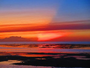 Sunset at North West Island with an unusual cloud cover