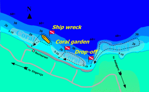 Dive Map at Tulamben