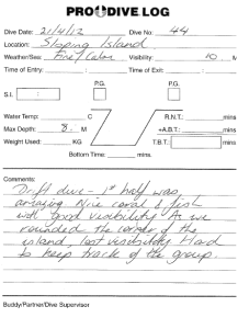 2nd Dive at Sloping Island on 21/04/12