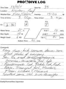 Wistari Reef Dive 3 on 17/09/2011